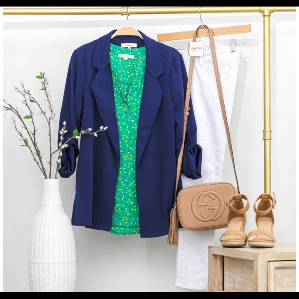 Navy Boyfriend Blazer-Never Worn